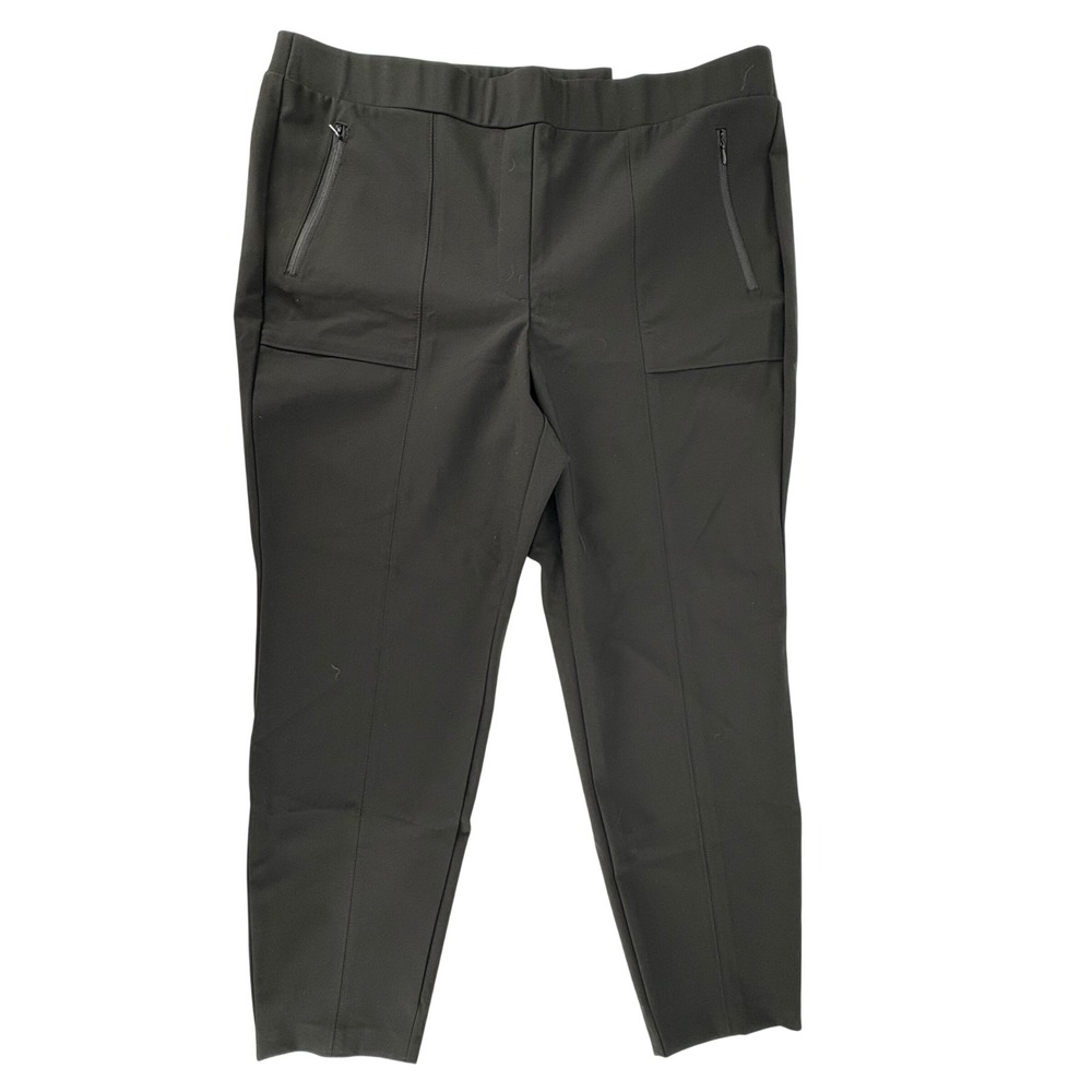 Lane Bryant Womens Black Ankle Mid Rise Pull On Pants Size 18
